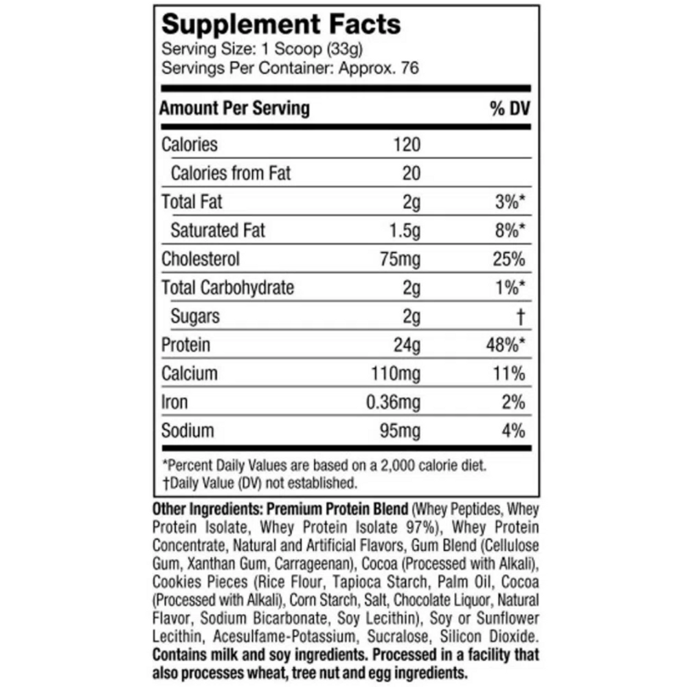 Tabla nitro tech whey gold