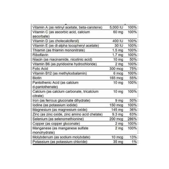 tabla-nutricional-platinum-multivitamin-muscletech tabla-nutricional-platinum-multivitamin-muscletech