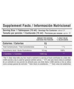 tabla-nutricional-l-carnitina-1500-mg-healthy-sports