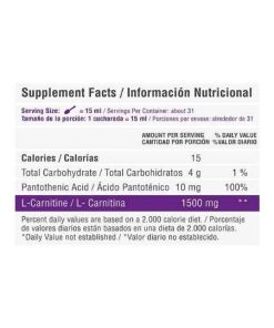 tabla-nutricional-l-carnitina-3000-mg-healthy-sports
