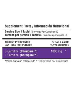 tabla-nutricional-l-carnitina-1000-mg-healthy-sports