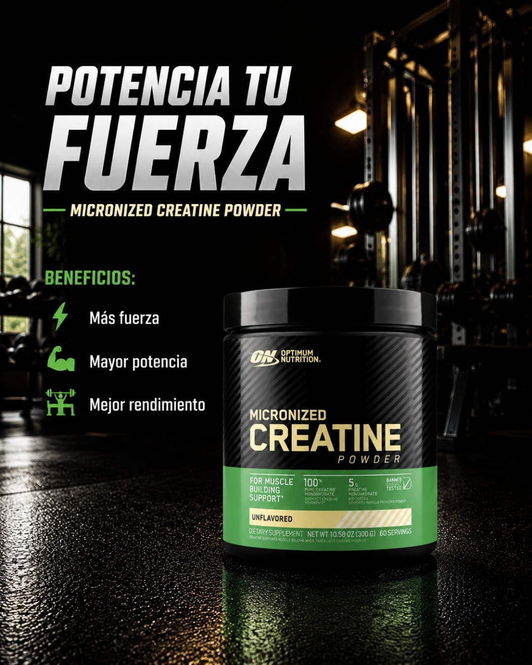 Creatina optimum nutrition suplementos cali colombia